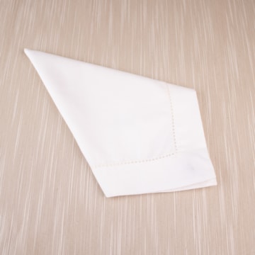 Kit 4 peças Guardanapo de Tecido Casa Argivai À Jour Marfim Percal 100% Algodão 40cm x 40cm