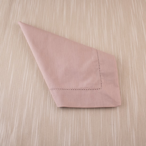 Kit 4 peças Guardanapo de Tecido Casa Argivai À Jour Rosé Percal 100% Algodão 40cm x 40cm