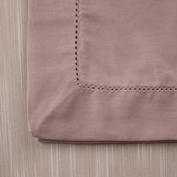 Kit 4 peças Guardanapo de Tecido Casa Argivai À Jour Rosé Percal 100% Algodão 40cm x 40cm