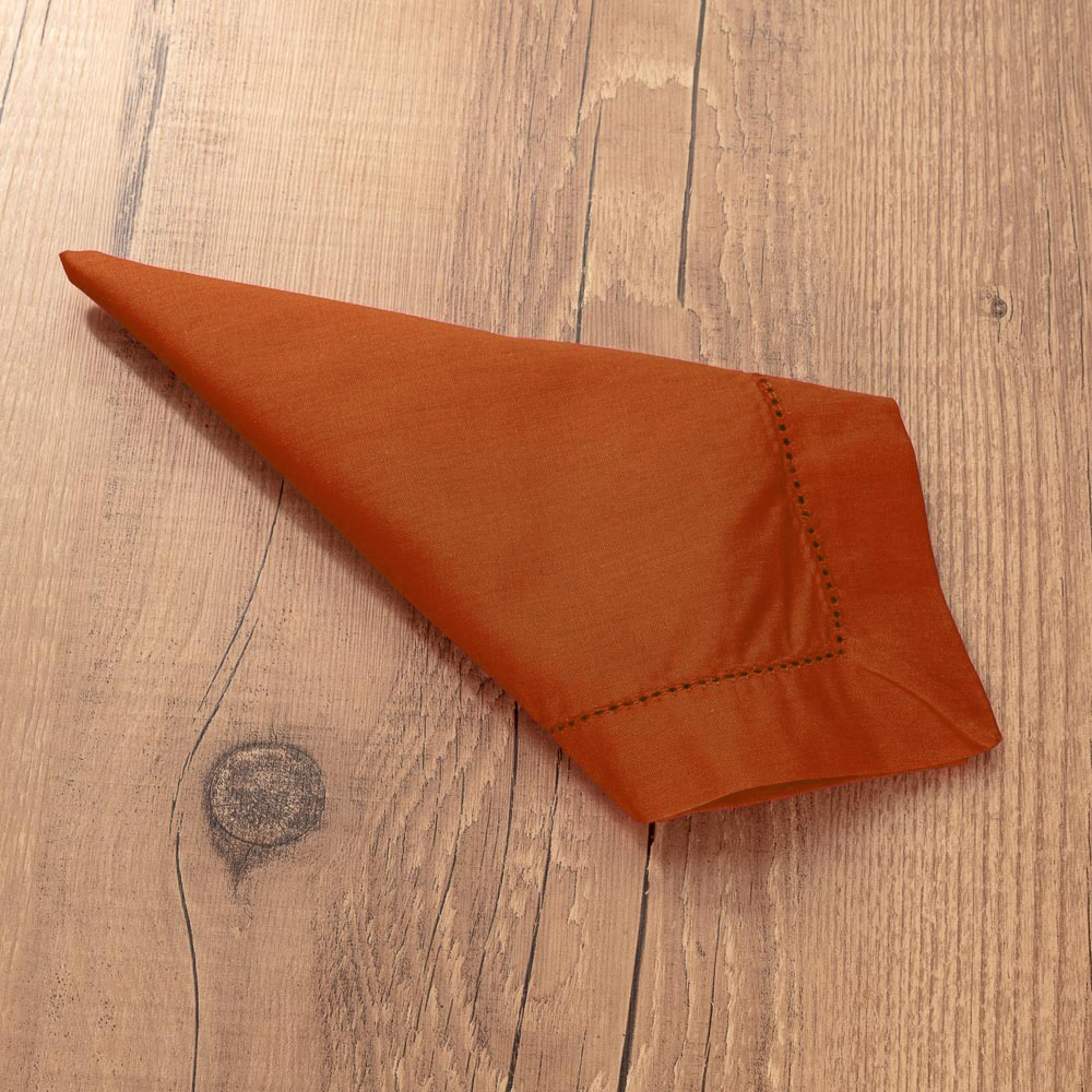 Kit 4 peças Guardanapo de Tecido Casa Argivai À Jour Terracota Percal 100% Algodão 40cm x 40cm