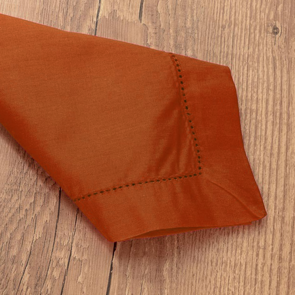 Kit 4 peças Guardanapo de Tecido Casa Argivai À Jour Terracota Percal 100% Algodão 40cm x 40cm