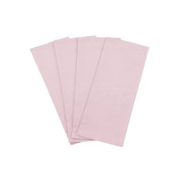 Kit 4 peças Guardanapo de Tecido Naturalle Mesa Lisa Rosa 100% Algodão Percal 200 Fios