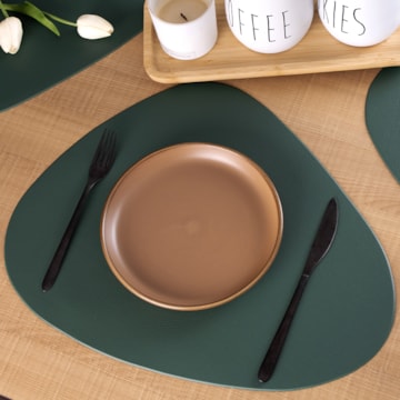 Kit 4 Peças Jogo Americano Abstrato PVC Três Lagoas Impermeável 38cm