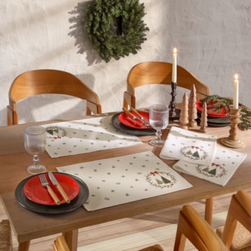 Kit 4 Peças Jogo Americano Dohler Clean Estampado Digital Bosque de Natal