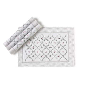 Kit 4 Peças Jogo Americano Dohler Clean Estampado Digital Trama Natalina