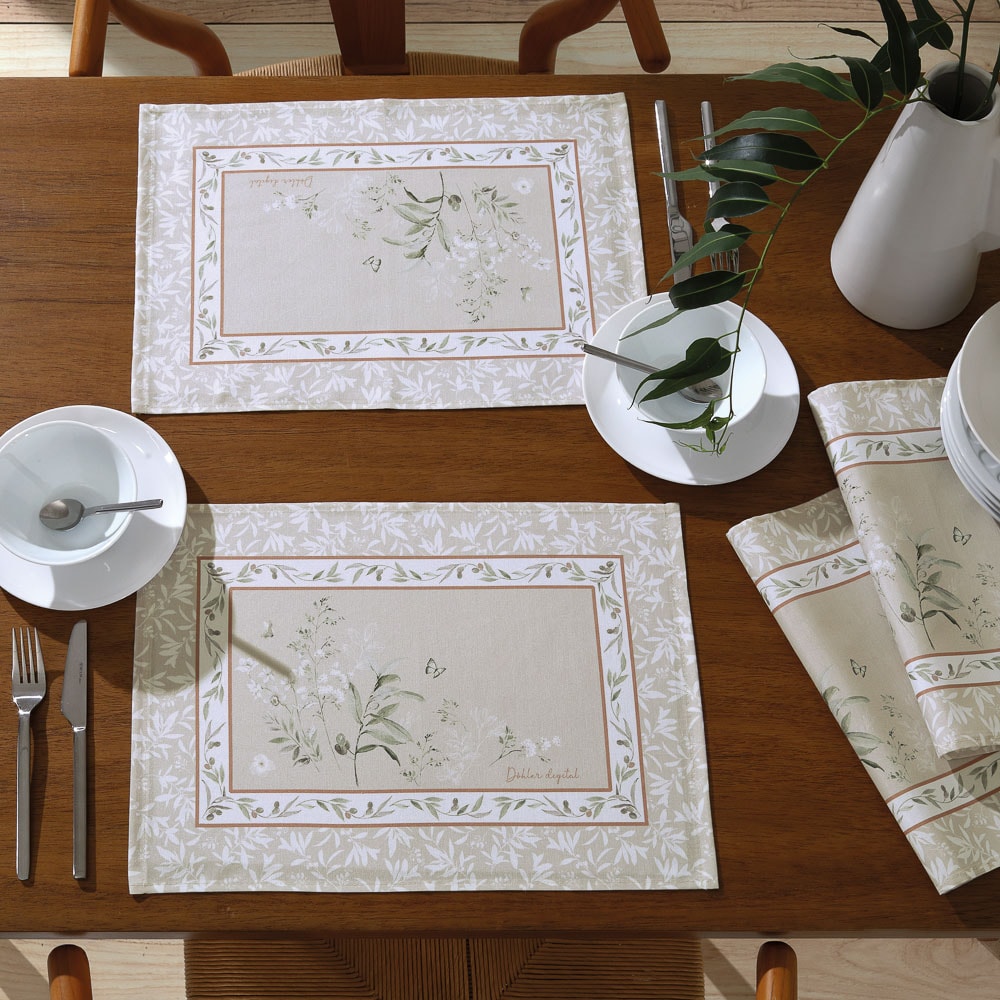 Kit 4 Peças Jogo Americano Dohler Clean Renova Estampado Digital Adele