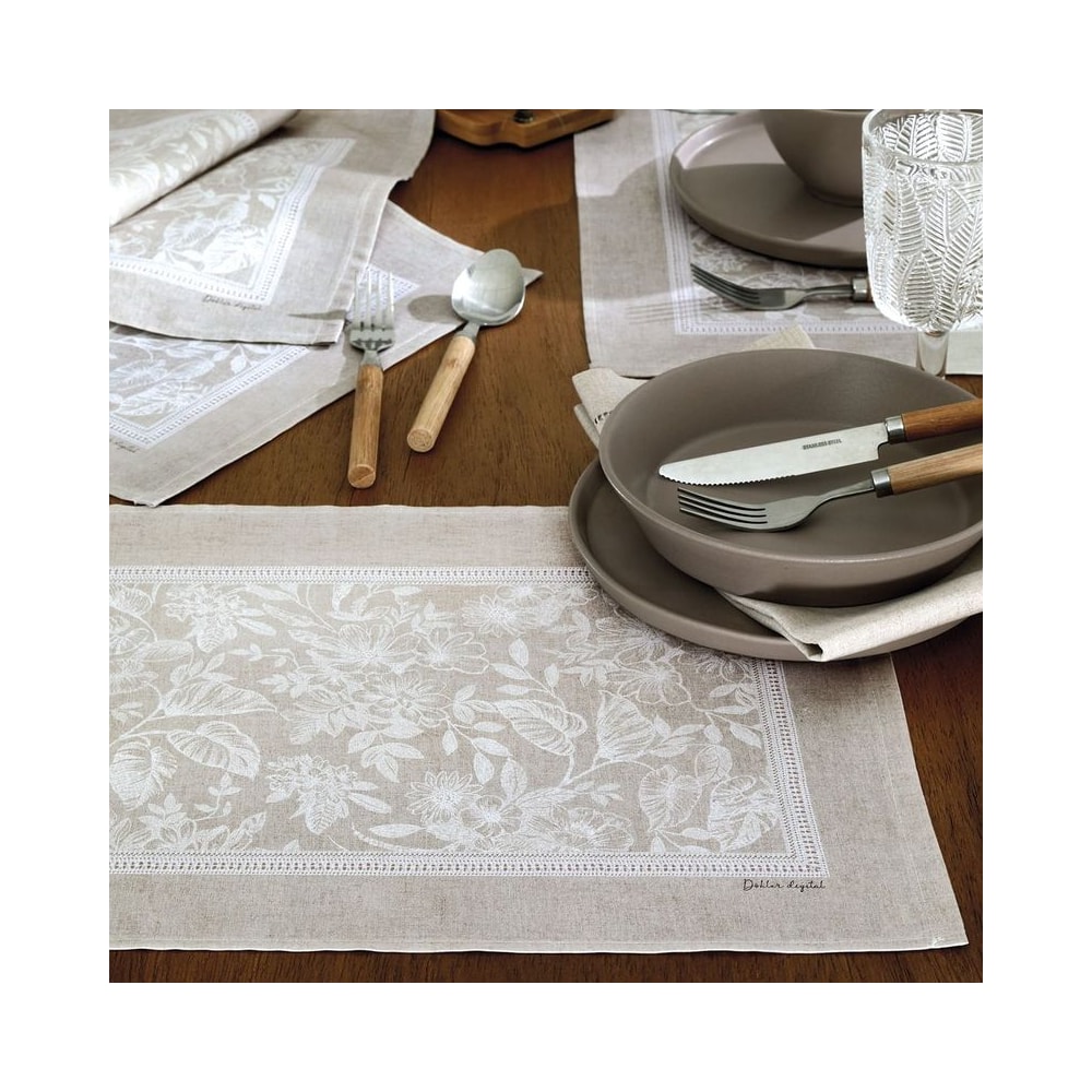 Kit 4 Peças Jogo Americano Dohler Clean Renova Estampado Digital Alana