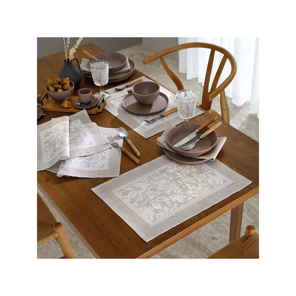 Kit 4 Peças Jogo Americano Dohler Clean Renova Estampado Digital Alana