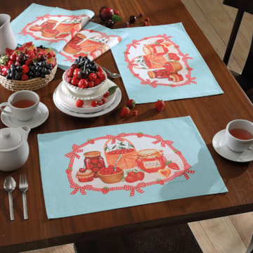 Kit 4 Peças Jogo Americano Dohler Clean Renova Estampado Digital Amora