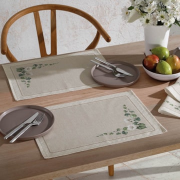 Kit 4 Peças Jogo Americano Dohler Clean Renova Estampado Digital Botânica Flores