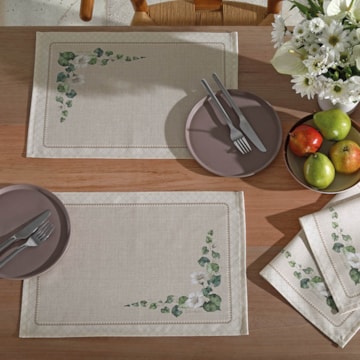 Kit 4 Peças Jogo Americano Dohler Clean Renova Estampado Digital Botânica Flores