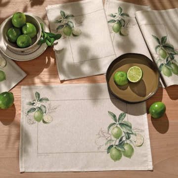 Kit 4 Peças Jogo Americano Dohler Clean Renova Estampado Digital Limone
