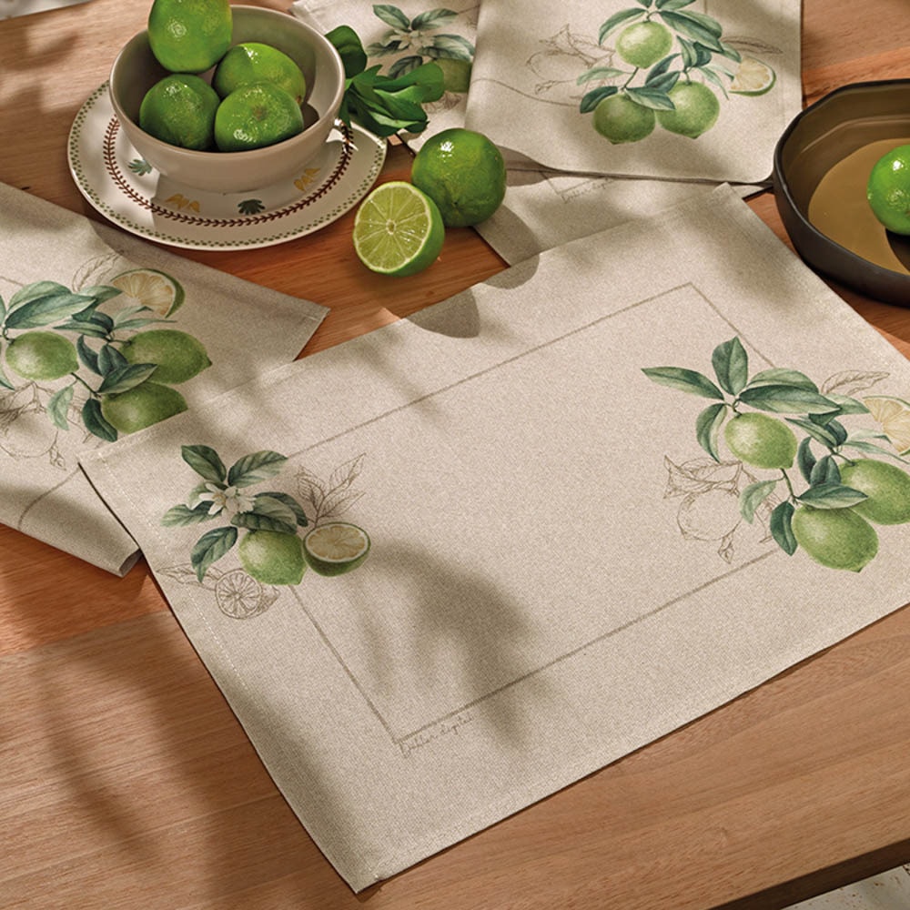 Kit 4 Peças Jogo Americano Dohler Clean Renova Estampado Digital Limone