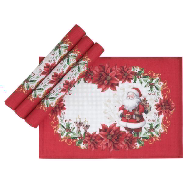 Kit 4 Peças Jogo Americano Dohler Clean Renova Estampado Digital Natal com Noel