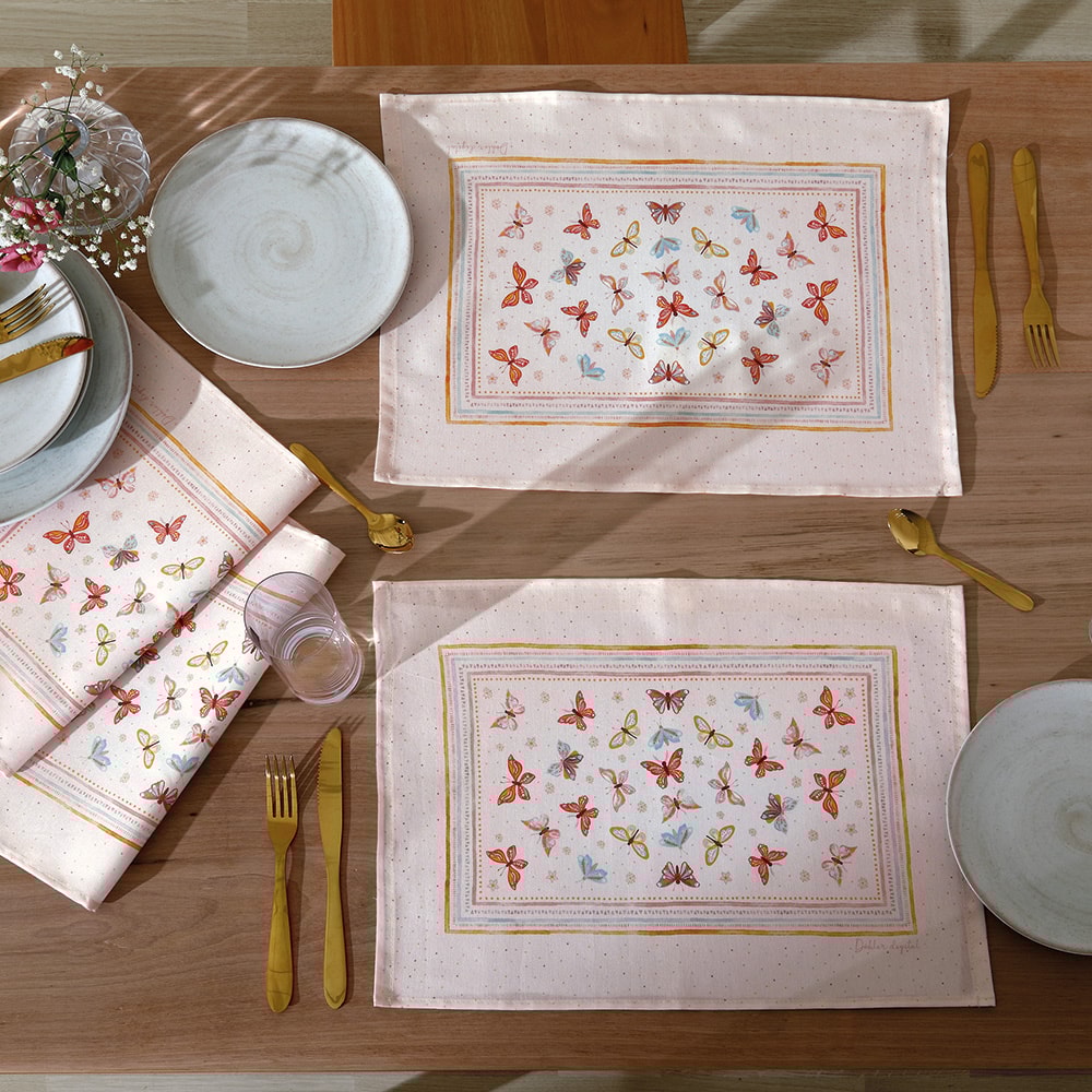 Kit 4 Peças Jogo Americano Dohler Clean Renova Estampado Digital Serena