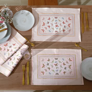 Kit 4 Peças Jogo Americano Dohler Clean Renova Estampado Digital Serena