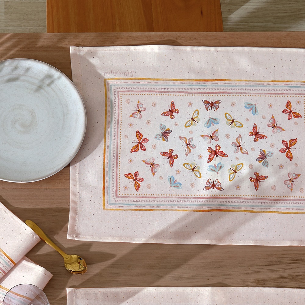 Kit 4 Peças Jogo Americano Dohler Clean Renova Estampado Digital Serena