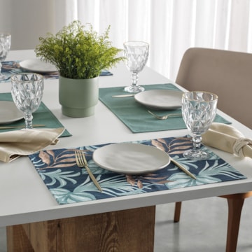 Kit 4 Peças Jogo Americano Impermeável Karsten Atlântica Azul