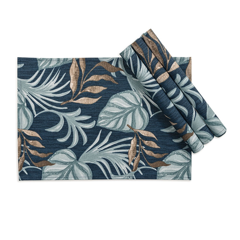 Kit 4 Peças Jogo Americano Impermeável Karsten Atlântica Azul