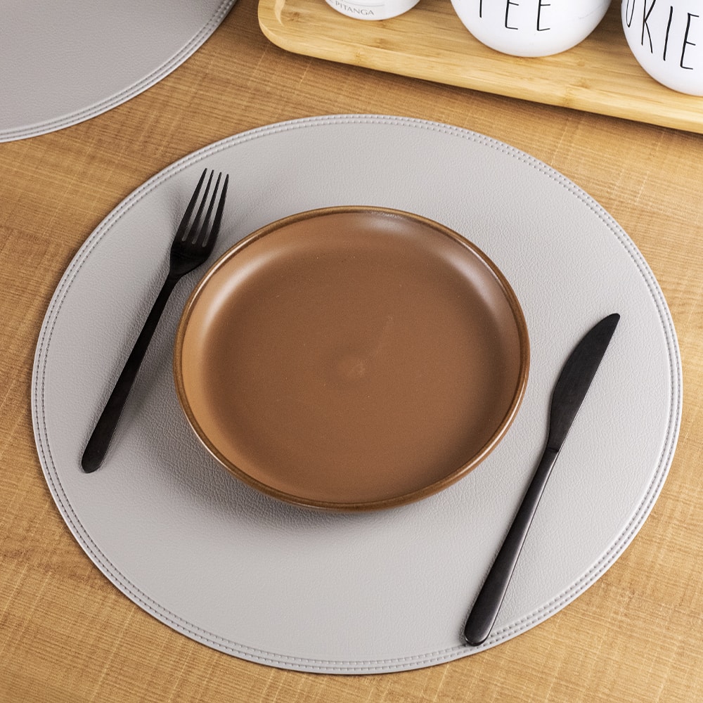 Kit 4 Peças Jogo Americano Redondo PVC Três Lagoas 38cm