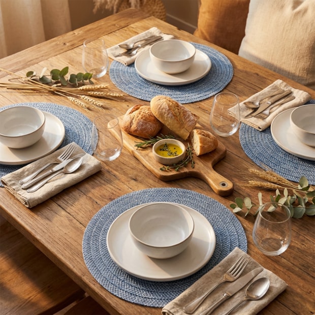 Kit 4 Peças Jogo Americano Redondo Rosário 38cm