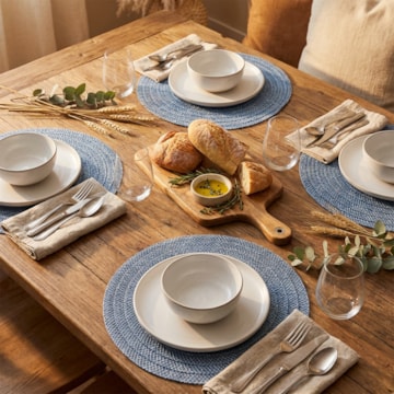 Kit 4 Peças Jogo Americano Redondo Rosário 38cm