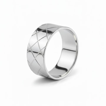 Kit 4 Peças Porta Guardanapo de Metal Prata Trama Clássica