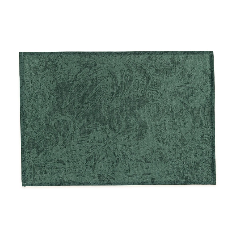 Kit 6 Peças Jogo Americano Impermeável Karsten Jacquard Verde