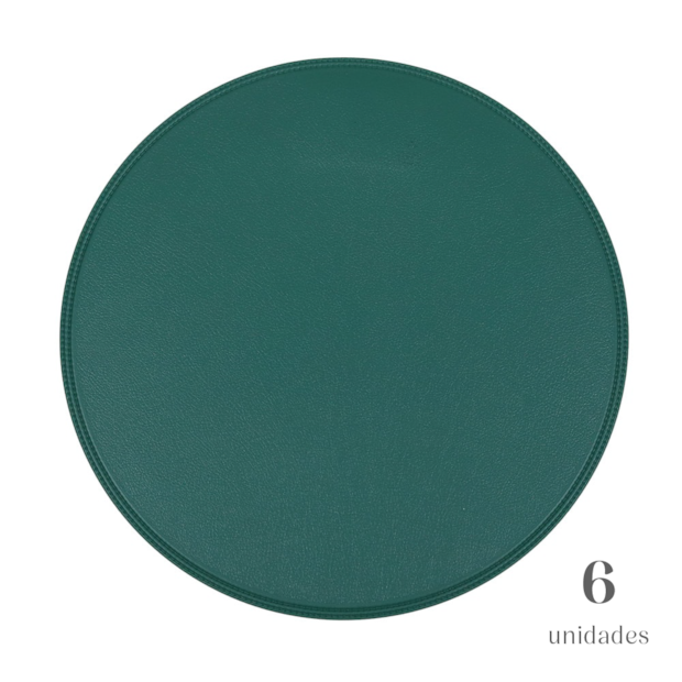 Kit 6 Peças Jogo Americano Redondo PVC Três Lagoas 38cm