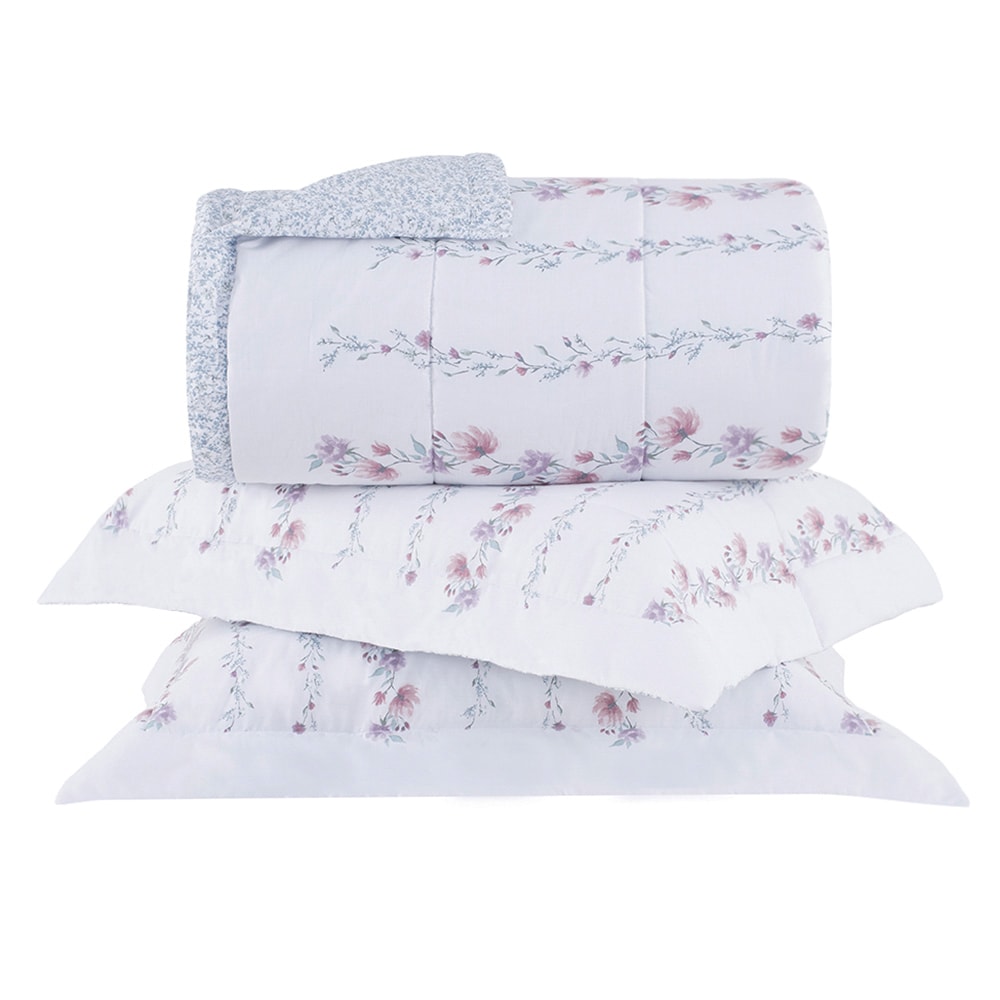 Kit Cobre-Leito Colcha Casal Buddemeyer Gran Percal Donna 100% Algodão 200 Fios (3 Peças)