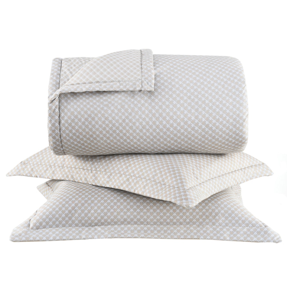 Kit Cobre-Leito Colcha Casal Buddemeyer Percalle Palazzio Dupla Face 100% Algodão Fio Penteado 180 Fios (3 Peças)