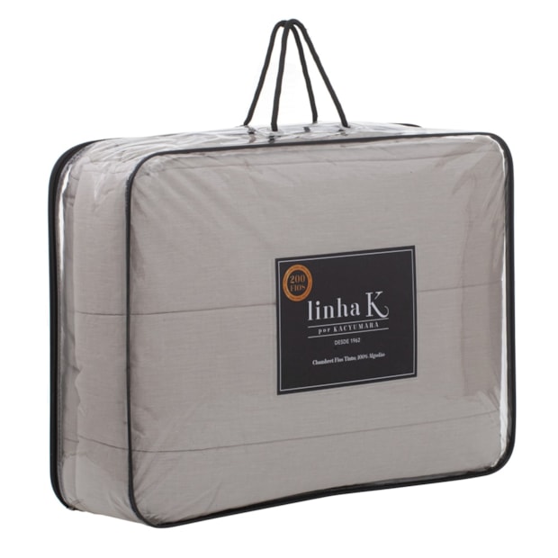 Kit Cobre-Leito Colcha Casal Kacyumara Chambret 100% Algodão Percal 200 Fios (3 Peças)