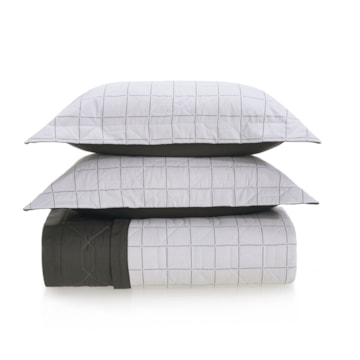 Kit Cobre-Leito Colcha Casal Karsten Bento Dupla Face 100% Algodão 160 Fios c/ Porta Travesseiro (3 Peças)