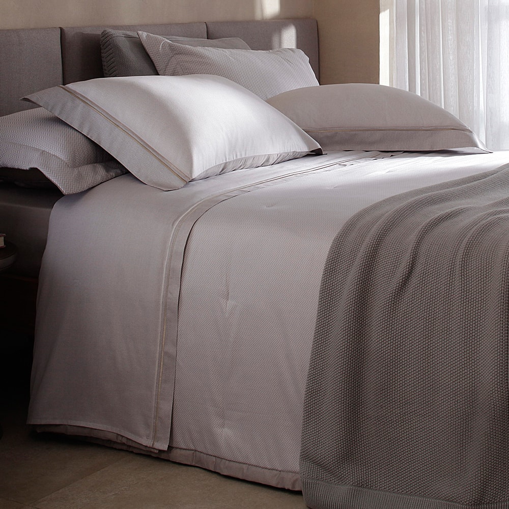 Kit Cobre-Leito Colcha King Size Buddemeyer Bud Vision Otto 100% Algodão Fio Penteado Cetim 270 Fios (3 Peças)