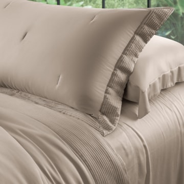 Kit Cobre-Leito Colcha King Size Kacyumara Bali 100% Bambu 400 Fios (3 Peças)