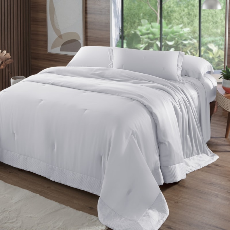Kit Cobre-Leito Colcha King Size Kacyumara Bali 100% Bambu 400 Fios (3