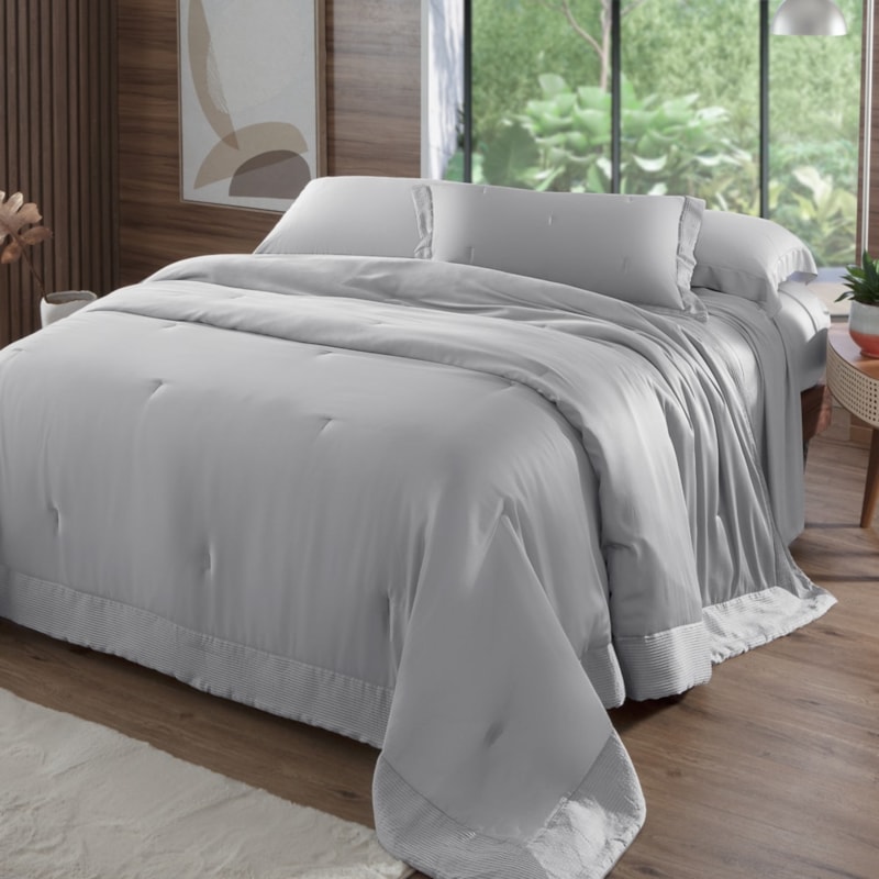 Kit Cobre-Leito Colcha King Size Kacyumara Bali 100% Bambu 400 Fios (3