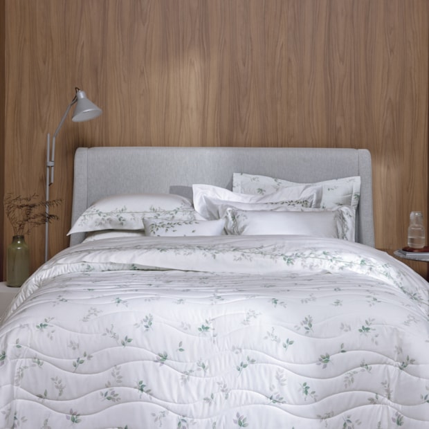 Kit Cobre-Leito Colcha King Size Trussardi Botticelli 100% Algodão Egípcio Cetim 300 Fios (3 Peças)