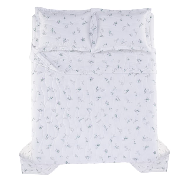 Kit Cobre-Leito Colcha King Size Trussardi Botticelli 100% Algodão Egípcio Cetim 300 Fios (3 Peças)