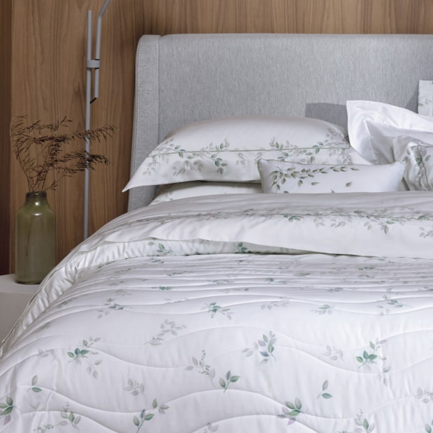 Kit Cobre-Leito Colcha King Size Trussardi Botticelli 100% Algodão Egípcio Cetim 300 Fios (3 Peças)