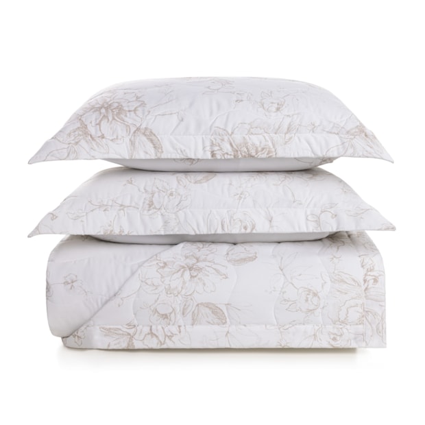 Kit Cobre-Leito Colcha King Size Trussardi Madonnari 100% Algodão Egípcio Cetim 300 Fios (3 Peças)
