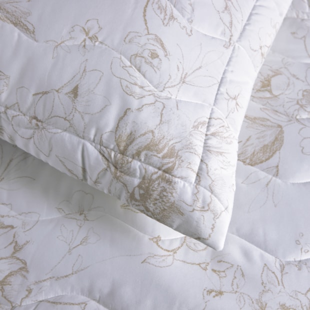 Kit Cobre-Leito Colcha King Size Trussardi Madonnari 100% Algodão Egípcio Cetim 300 Fios (3 Peças)