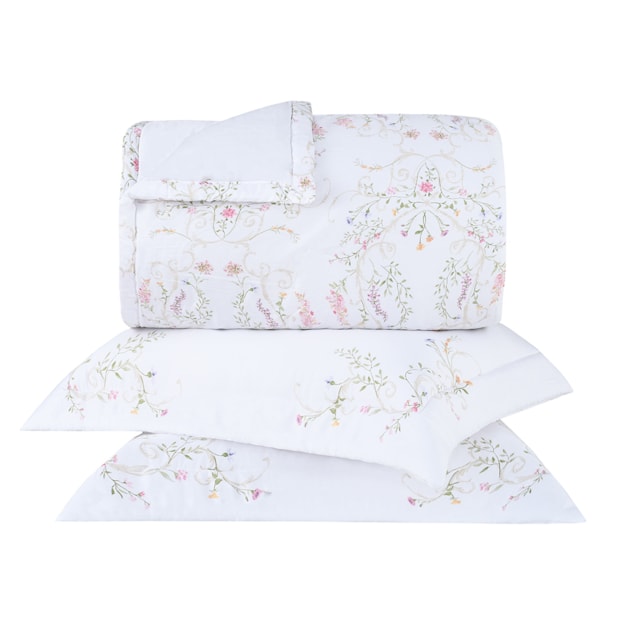 Kit Cobre-Leito Colcha Queen Buddemeyer Bud Vision Giovanella 100% Algodão Fio Penteado Cetim 270 Fios (3 Peças)