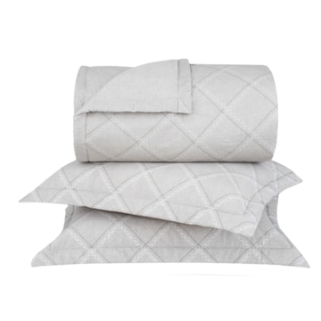 Kit Cobre-Leito Colcha Queen Buddemeyer Percalle Daves Dupla Face 100% Algodão Fio Penteado 180 Fios (3 Peças)