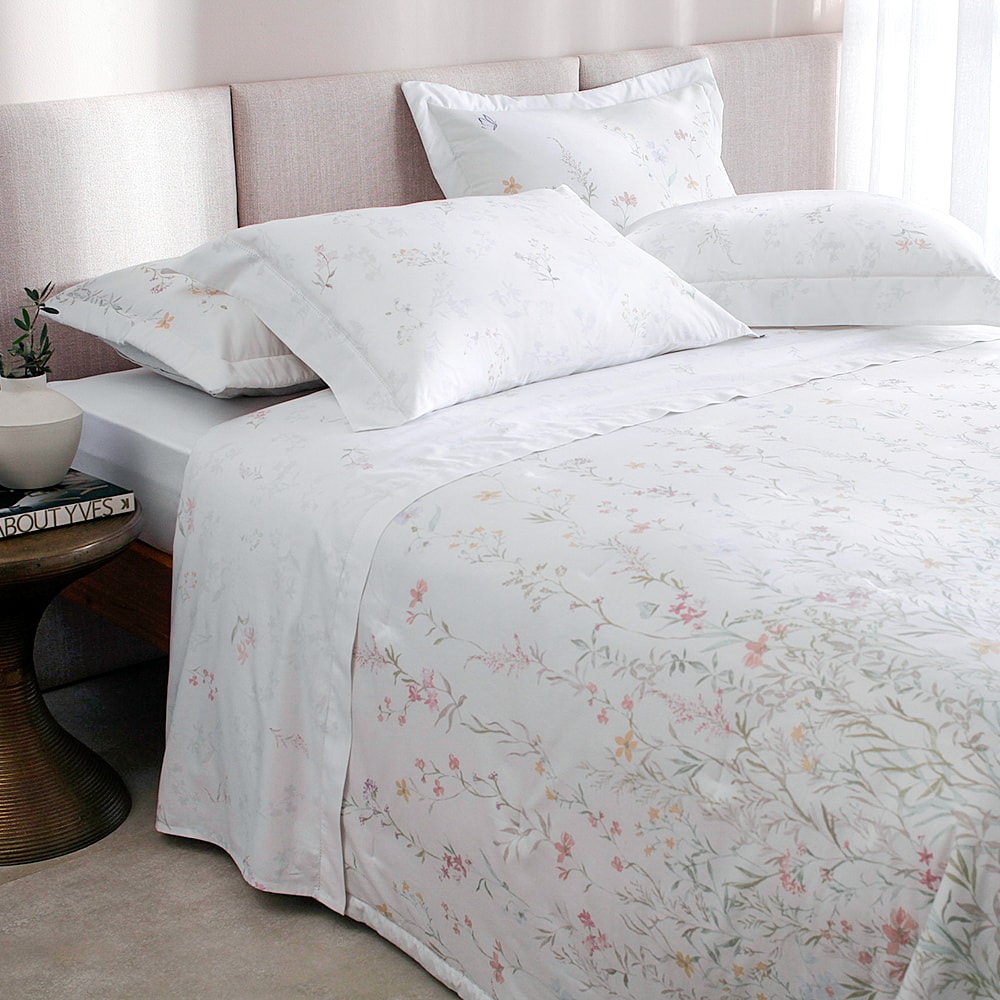 Kit Cobre-Leito Colcha Queen Buddemeyer Percalle Verbena Dupla Face 100% Algodão Fio Penteado 180 Fios (3 Peças)