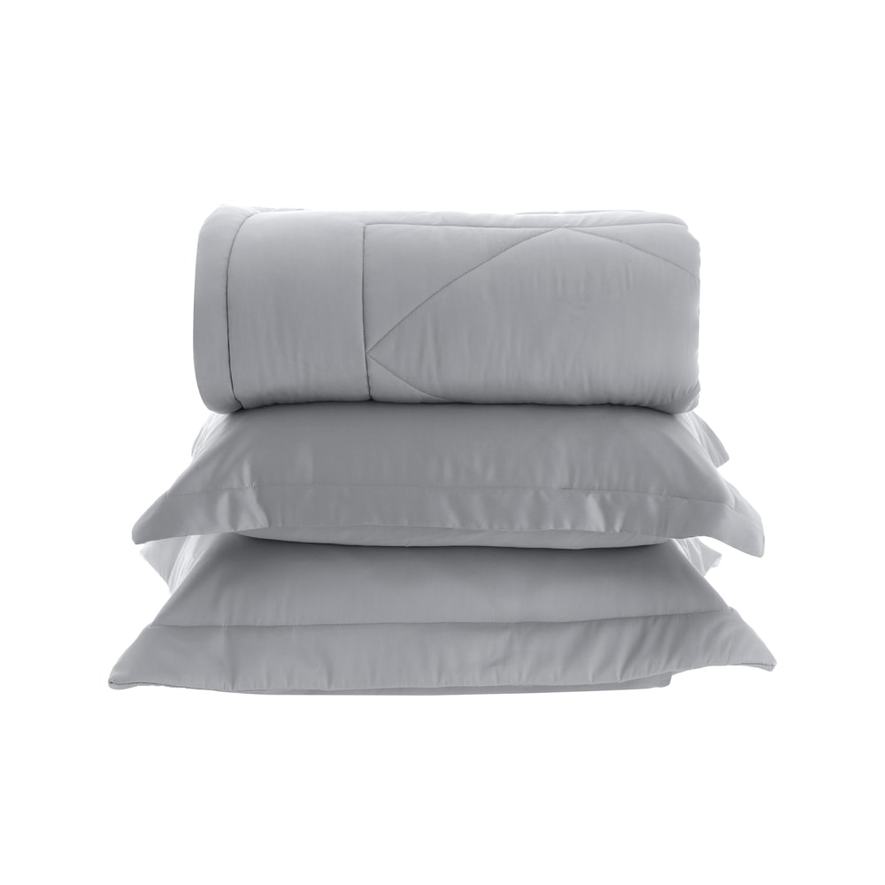 Kit Cobre-Leito Colcha Queen Chloe Losangos 100% Bambu 300 Fios (3 Peças)