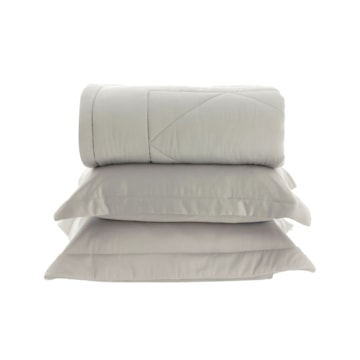 Kit Cobre-Leito Colcha Queen Chloe Losangos 100% Bambu 300 Fios (3 Peças)