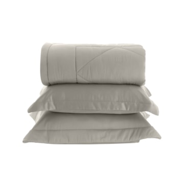 Kit Cobre-Leito Colcha Queen Chloe Losangos 100% Bambu 300 Fios (3 Peças)