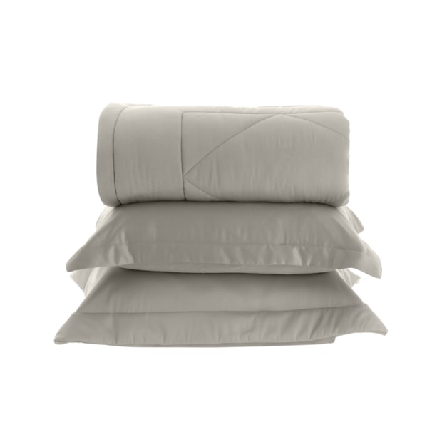 Kit Cobre-Leito Colcha Queen Chloe Losangos 100% Bambu 300 Fios (3 Peças)