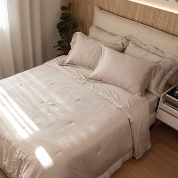 Kit Cobre-Leito Colcha Queen Kacyumara Bali 100% Bambu 400 Fios (3 Peças)